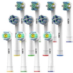 Oscillating Cross Floss & Pro White Toothbrush Heads For Oral B - 12 Pack