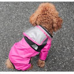 Dog Raincoat Pet Waterproof Detachable Rain Jacket Dogs Water Resistant Clothes For Dogs Fashion Patterns Pet Coat For Rainy Day - Pink S