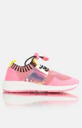 Girls Knit Sneakers - Pink - Pink UK 10