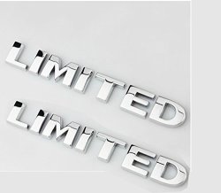 Yoaoo-oem 2PCS 1SET Auto Tuning Limited Trunk Hood Door Emblem Decal 3D Logo For Toyota Ford Jeep Grand Cherokee Wrangler Compass Auto Chrome 2PCS Silver