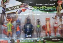 Zootopia Set Of 6 Plastic Figures - About 10cm Characters