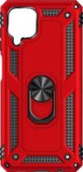 Shockproof Armor Stand Case For Samsung Galaxy A12 Red