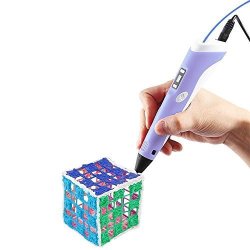 MIKA3D 3DPRINTING Pen With Lcd Screen For Doodling Drawing 3D Pen Tool With 3 1.75MM Abs Filament- As Diy Gift 3D Printers Purple