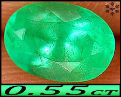 0.55ct Natural Gem Green Emerald Si - Unheated Columbian Mixed Oval