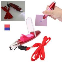 3-IN-1 Cord Ball Pen With Notepad & LED Light Promotion & Fashion Pen Random Color