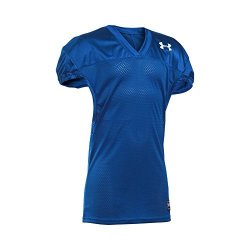 Under Armour Boys' Football Jersey Royal white Youth XL