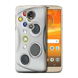 STUFF4 Phone Case cover For Motorola Moto E5 Plus 2018 WHITE Xbox 360 Design games Console Collection