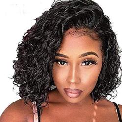 Full Short Lace Human Hair Wigs With Baby Hair For Blace Women Pre Plucked Hairline Brazilian Virgin Lace Front Human Hair Wigs 8-16 Loose