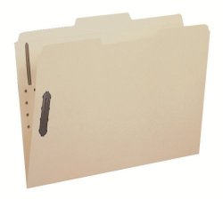 Smead Fastener File Folder 2 Fasteners Reinforced 1 3-CUT Tab Letter Size Manila 12 Per Pack 11537