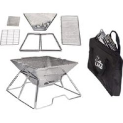 Braai Master Folding Stainless Steel Bbq Stand & Carry Bag