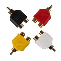 Vonoto 4PACK Gold Plated Rca Y Splitter Adapter 2 Female To 1 Male For Audio Video Av Tv Cable Convert