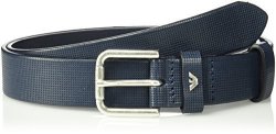 Armani Jeans Men's Leather Belt With Minimalist Logo Blue blue 38