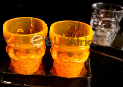 Halloween Skull Shot Glasses With Color Changing Led With Batteries In