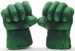Incredible Hulk Smash Hands Plush Punching Boxing Type Fist Gloves