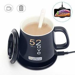 Coffee Mug Warmer With Wireless Charger Reexbon 2 In 1 Wireless Heating Beverage Warmer Electric Cup Warmer Constant Temperature 122 F Desktop Mug Warmer