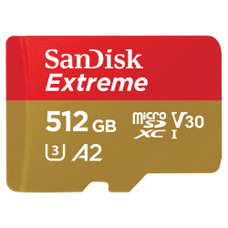 SanDisk Extreme Microsd Uhs I Card 512GB 170MB S Read 80MB S Write