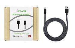 Iflash Extra Long 6FT Flat & Tangle Free Lightning To USB Sync And Charge Cable 6-FOOT Made For Iphone 6S Plus 6 Plus