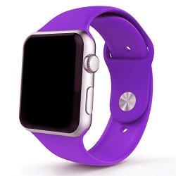 Apple Watch Band Series 1 Series 2 Handygear Soft Silicon Sports Replacement Band Strap For Watch Purple 42mm M l