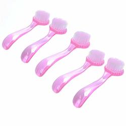 Handle Nail Art Cleaning Brush Hand Nail Brushes Long Handle Scrubbing Cleaning Brush With Plastic Dust Cover 5 Pack Round Foot nail Tools