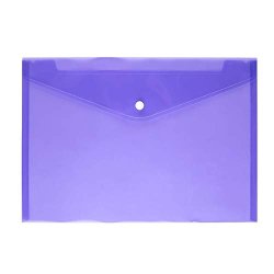 Nuomi 4PCS A4 Clear Document Folders Letter Size Poly Envelope Folder With A Plastic Snap Closure School Office Transparent Document Bag For Organizing Purple