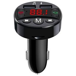 Pausseo Wireless Car MP3 Player Fast BT3.0 Charging Car Kit Fm Transmitter Lossless Sound Audio Hands-free MP4 Player With Dual USB Charger Portable Digital