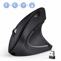 Wireless Ergonomic Mouse Jelly Comb Rechargeable 2.4G Bluetooth Vertical Mouse Switch To 3 Devices Optical Mice With 6 Buttons 3 Adjustable Dpi Levels For Laptop PC Macbook Notebook