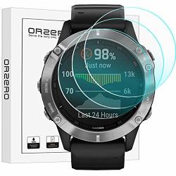 3 Pack Orzero Compatible For Garmin Fenix 6 Fenix 6 Pro Smartwatch Tempered Glass Screen Protector 2.5D Arc Edges 9 Hardness HD Anti-scratch Bubble-free Lifetime Replacement