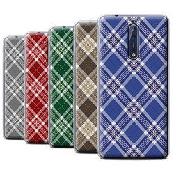 STUFF4 Gel Tpu Phone Case Cover For Nokia 8 Pack 12PCS Tartan Picnic Pattern Collection