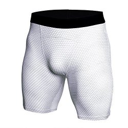 Summer Plus Size Short Pants For Men S Compression Short Leggings Sports Training Bodybuilding Yoga Pants Yamally White