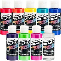 Iridescent 8 Createx Airbrush Paint Colors Set 2 Oz Bottles