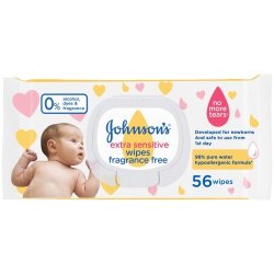Johnson's Baby Wipes Gentle Cleansing Wipes Extra Sensitive Wipes 56 Wipes Pack Johnson's Baby Wipes Extra Sensitive
