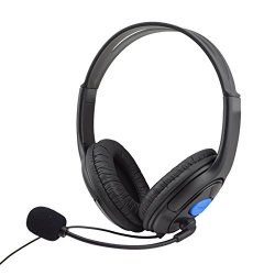 Dreamyth Wired Gaming Headset Headphones With Microphone For Sony PS4 Play Black
