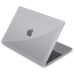 MACALLY - Hard Shell Protective Case For 12-inch Macbook - Clear