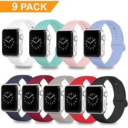 Dobstfy Band For Apple Watch 38MM 42MM Iwatch Bands Soft Silicone Replacement Strap Sport Band For Apple Watch Series 3 2 1 Nike+ Edition