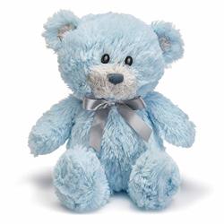 Demdaco Blue Austen Bear With Satin Bow Tie 10 Inch Children's Plush Stuffed Animal Toy