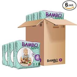 Bambo Nature Eco Friendly Baby Diapers Classic For Sensitive Skin Size 4 15-40 Lbs 180 Count 6 Packs Of 30
