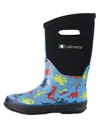 Oakiwear Children's Neoprene Rain Boots Snow Boots Muck Rain Boots Dinosaurs 8T