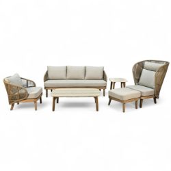 Mali 6PC Covered Patio Lounge Set Sotran Dekorativ