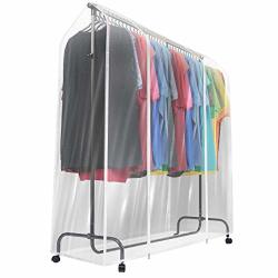 Sorbus Garment Rack Cover - 6 Ft Transparent Clothes Rail Cover Garment Coat Hanger Protector Clothing Storage For Dresses Suits Coats And More