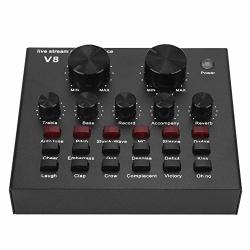 Ashata External Mixing Sound Card V8 Portable 6 Modes 18 Sound Effects