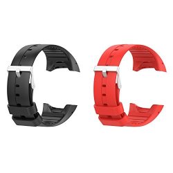 Tenyun Replacement Soft Silicone Rubber Watch Band Wrist Strap Wristband For Polar M400 M430 Fitness Watch Black+red