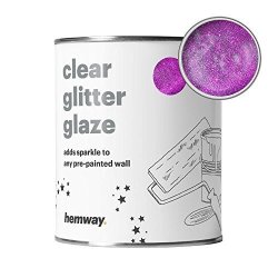 Hemway Clear Glitter Paint Glaze Dark Rose 1L Quart For Pre-painted Walls Acrylic Latex Emulsion Ceiling Wood Varnish Dead Flat Matte Soft Sheen