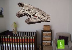 Millennium Falcon Wall Decal Full Color Millennium Falcon Sticker Millennium Falcon Sticker Millennium Falcon Wall Art Star Wars Vmc 08 22" X 36"