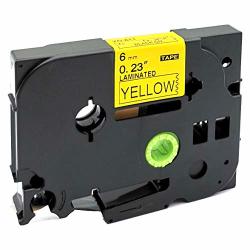 Black On Yellow Label Tape Compatible For BrOther Tz 611 Tze 611 6MM P-touch 8M