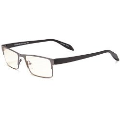 Gamma Ray 009 Professional Style Eye Strain Relief Computer Glasses Anti Harmful Blue Light Anti Glare UV400 For Monitor Screens - With 1.00X Magnification