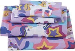 Details about   Mk Home 4pc Full Size Sheet Set for Girls Unicorn Blue Pink Purple Yellow Whi... 