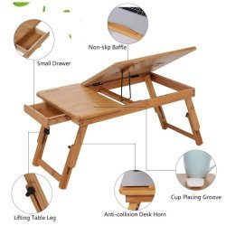 MicroWorld LPT001 Bamboo Laptop Table