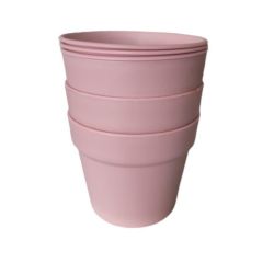 Plastic Flower Pot Set 3 Pieces - Pink