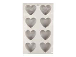 8-CUP Silicone Heart Muffin Pan Rock Grey