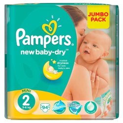 Pampers Premium Care 96 Nappies Size 2 Jumbo Pack